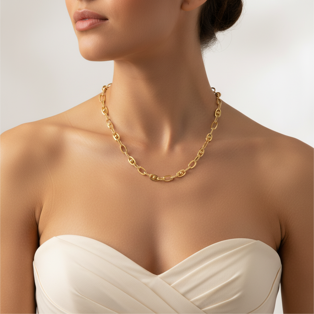 Girocollo catena sfere 6mm donna abito elegante