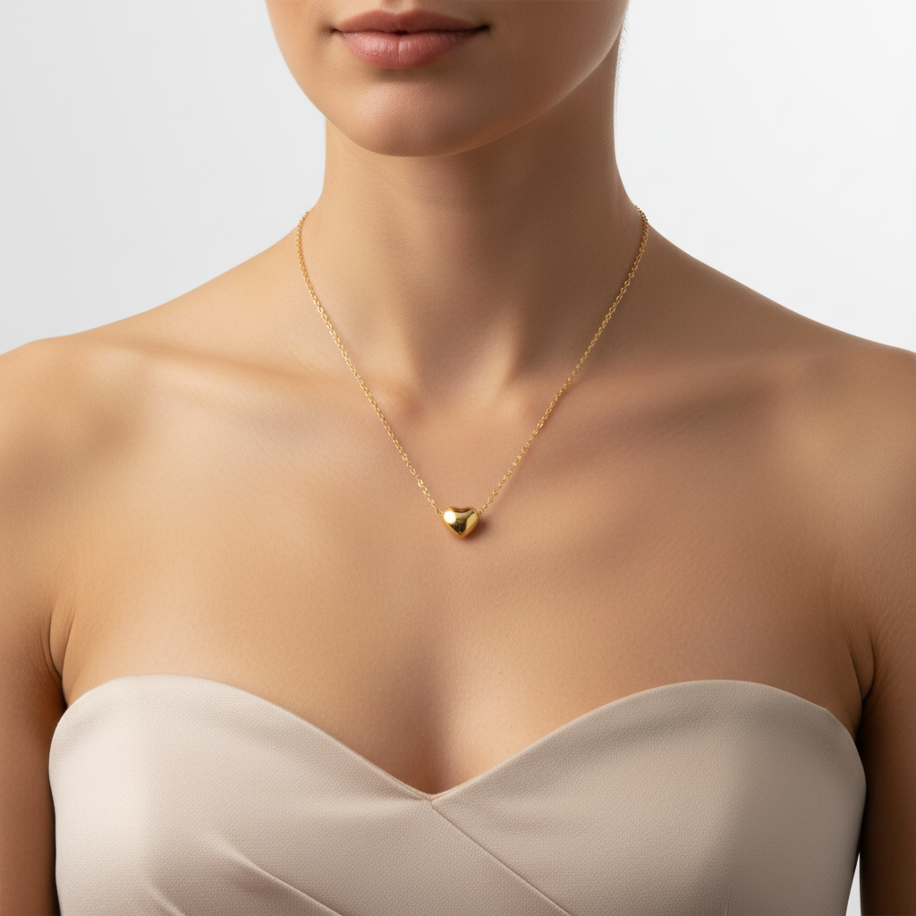 Girocollo cuore bombato donna abito elegante