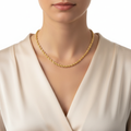 Girocollo fune vuoto oro giallo 18kt 3,2mm 40cm indossato