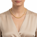 Girocollo fune vuoto oro giallo 18kt 3,2mm 45cm indossato