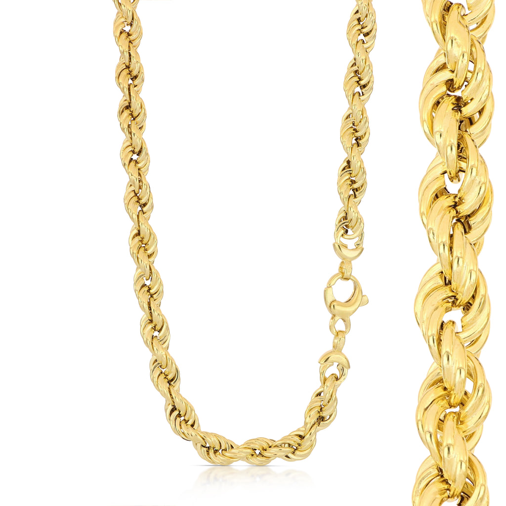 Girocollo fune vuota oro giallo 18kt 5,6mm 50cm