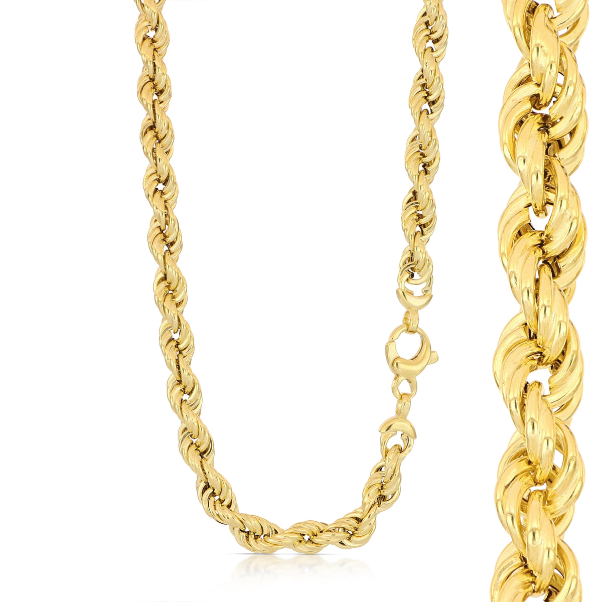 Girocollo fune vuota oro giallo 18kt 5,6mm 50cm