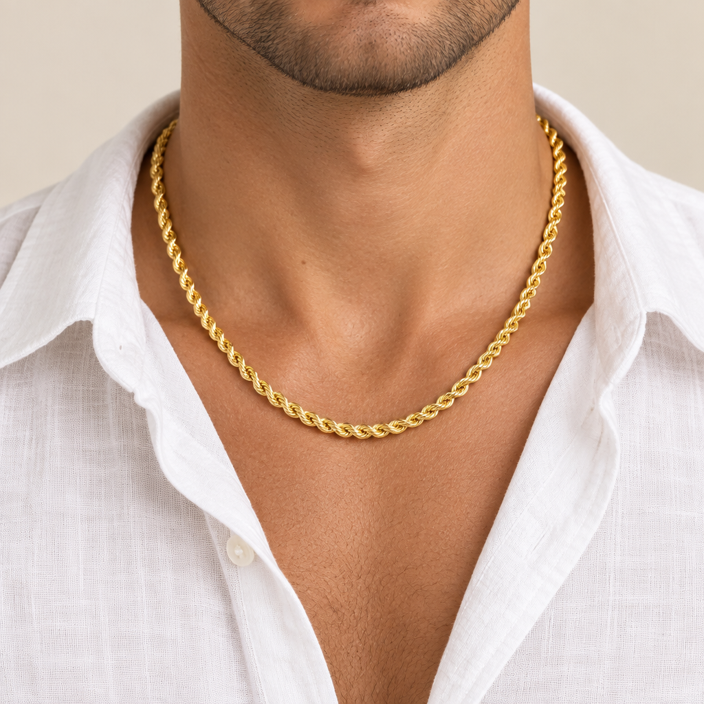 Girocollo fune vuota oro giallo 18kt 5,6mm 50cm
