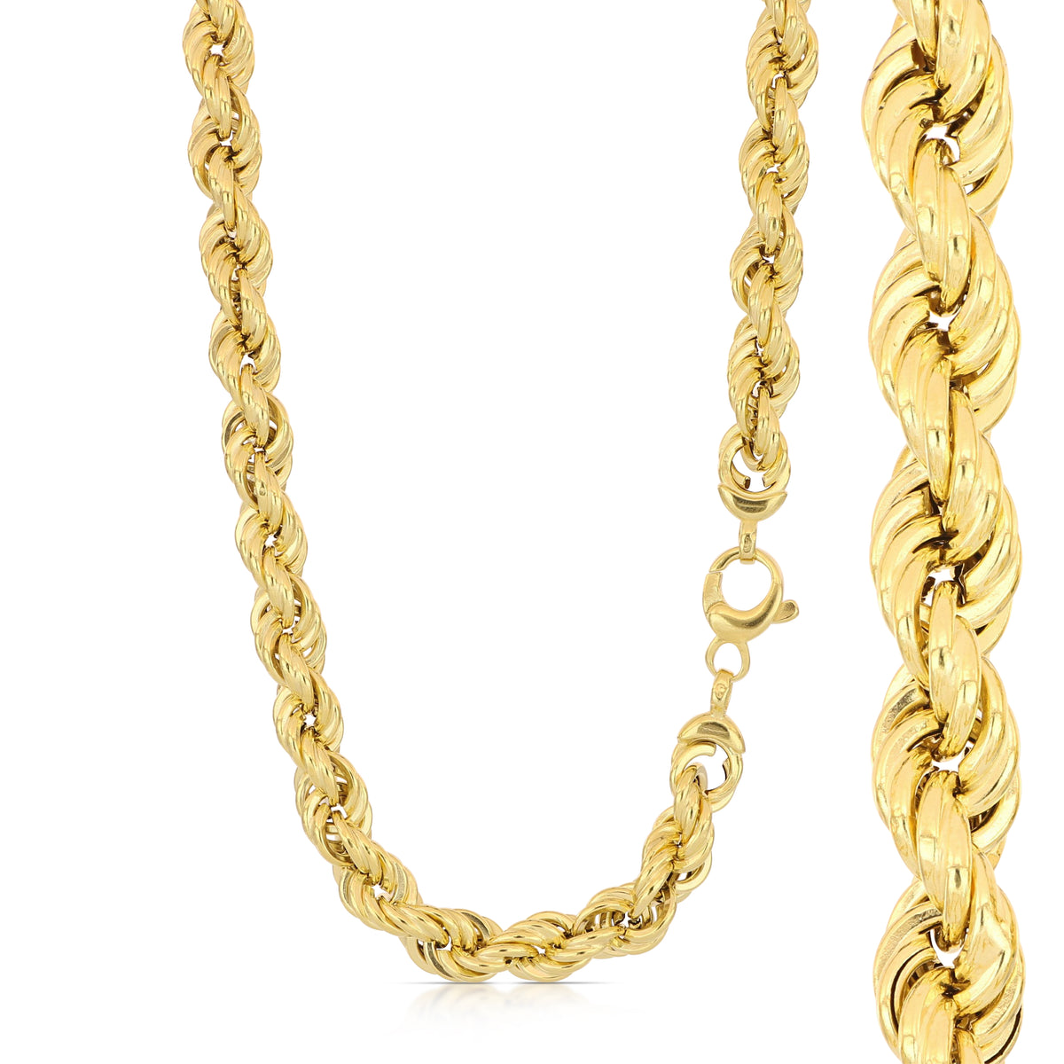 Girocollo fune vuota oro giallo 18kt 6,5mm 50cm