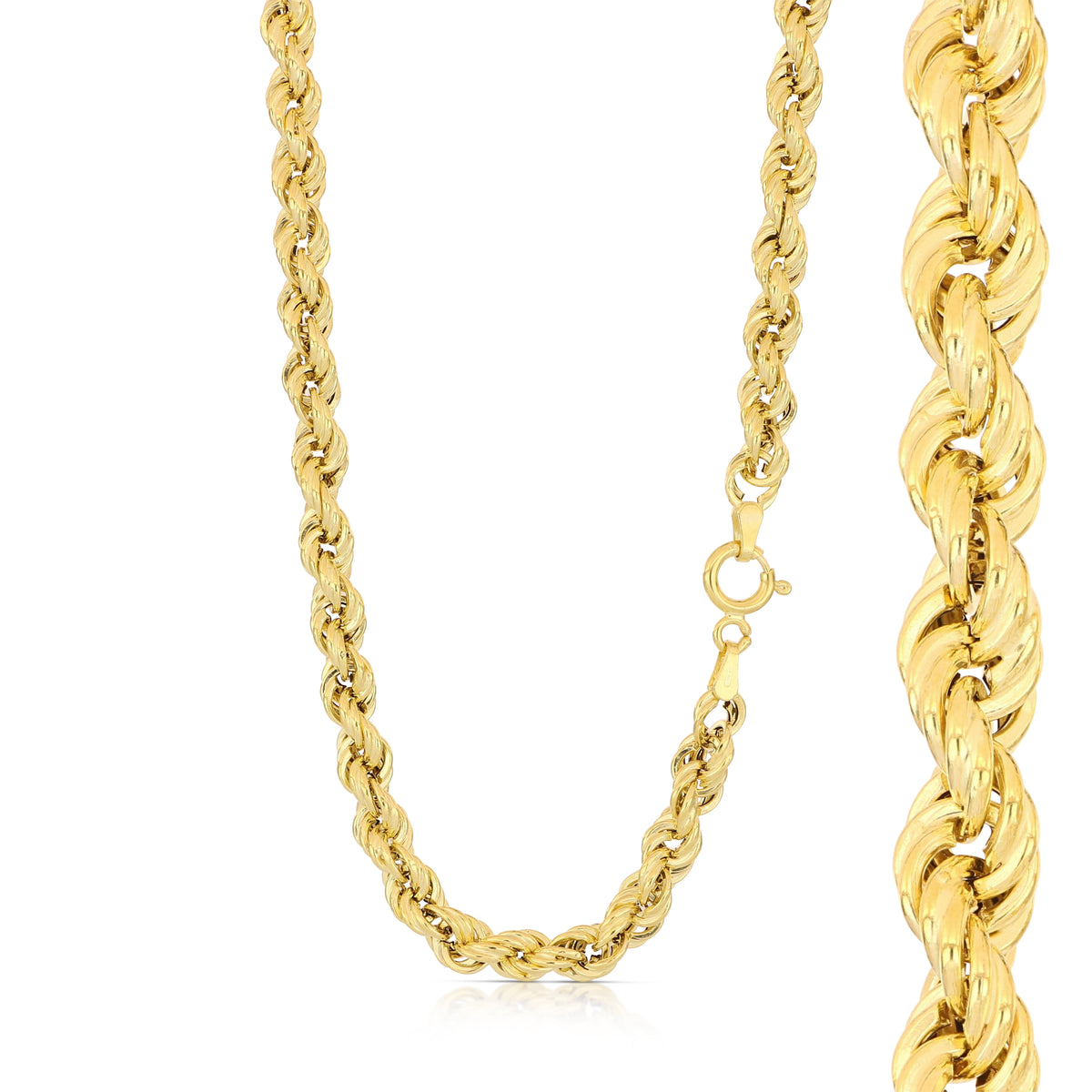 Girocollo fune vuota oro giallo 18kt 5,2mm 50cm