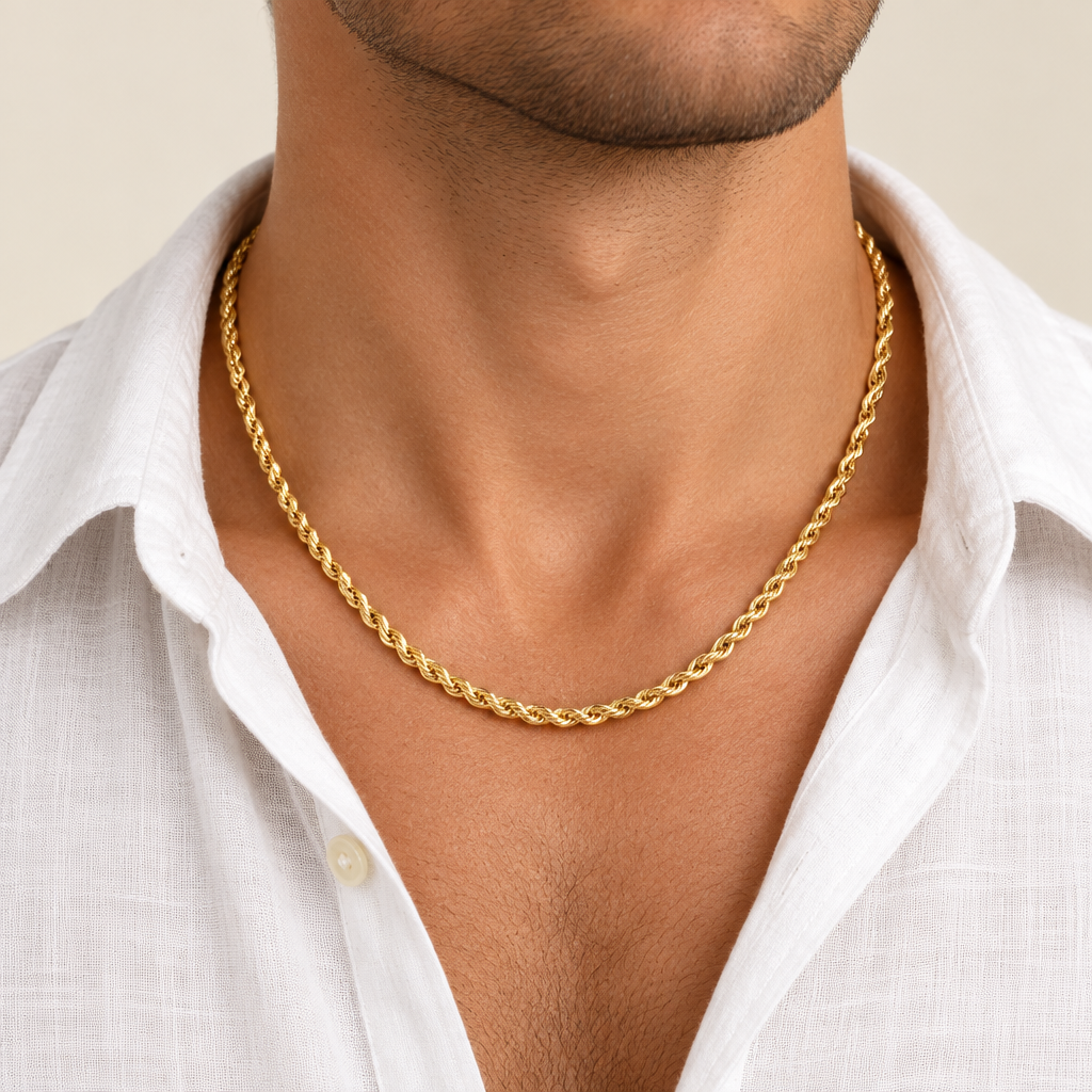 Girocollo fune vuota oro giallo 18kt 5,2mm 50cm