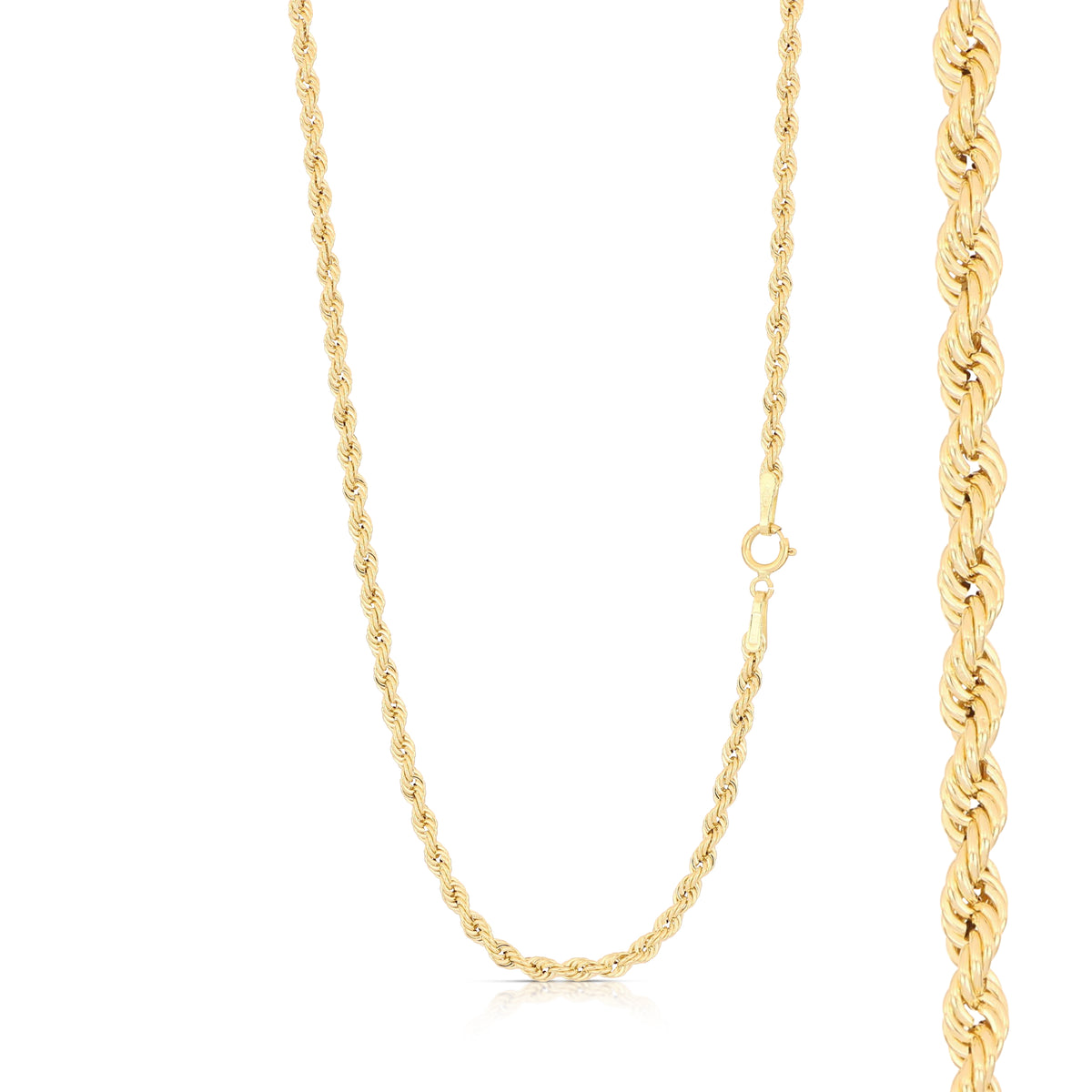 Girocollo fune laser oro giallo 18kt 2mm 50cm
