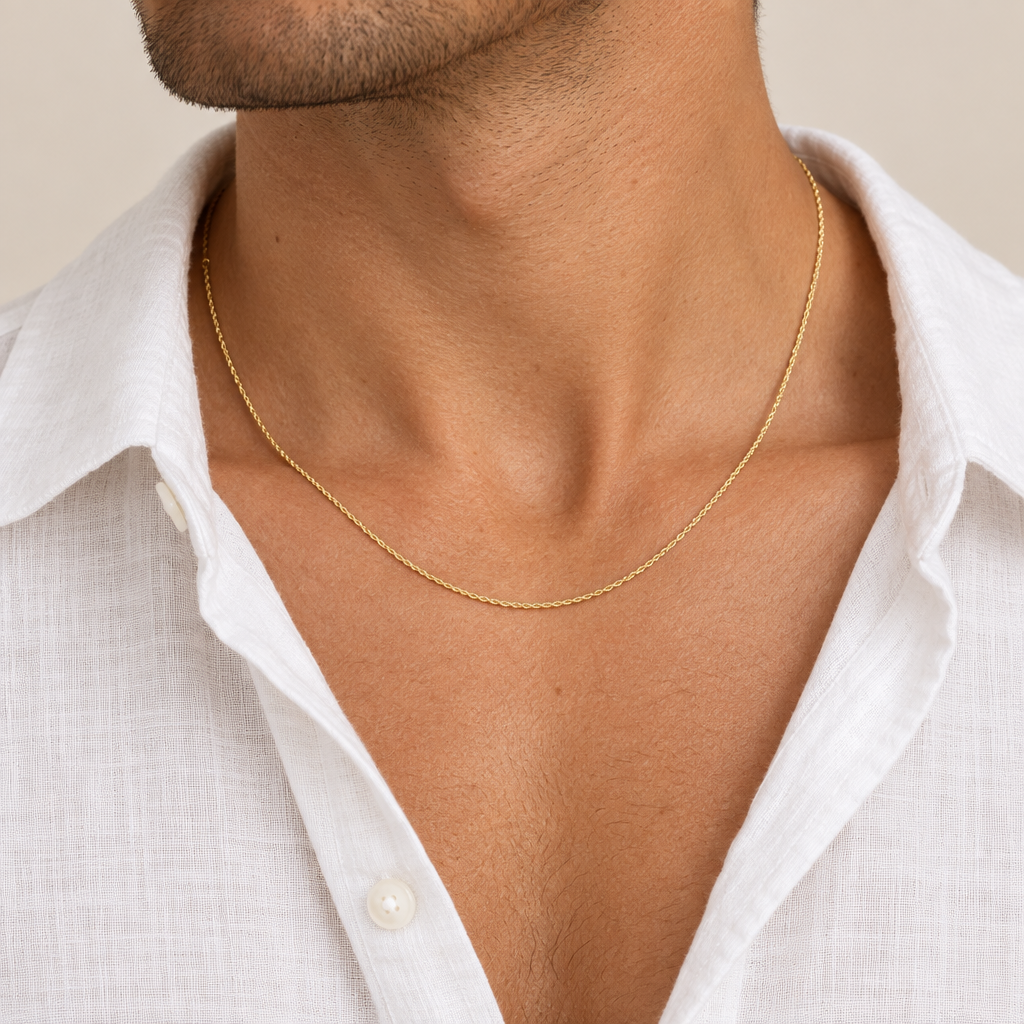 Girocollo fune laser oro giallo 18kt 2mm 50cm