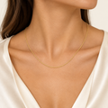 Girocollo fune laser oro giallo 18kt 1,6mm 45cm indossato