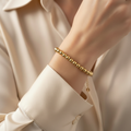 Bracciale palline lucide oro giallo 18kt 4mm 18-20cm indossato