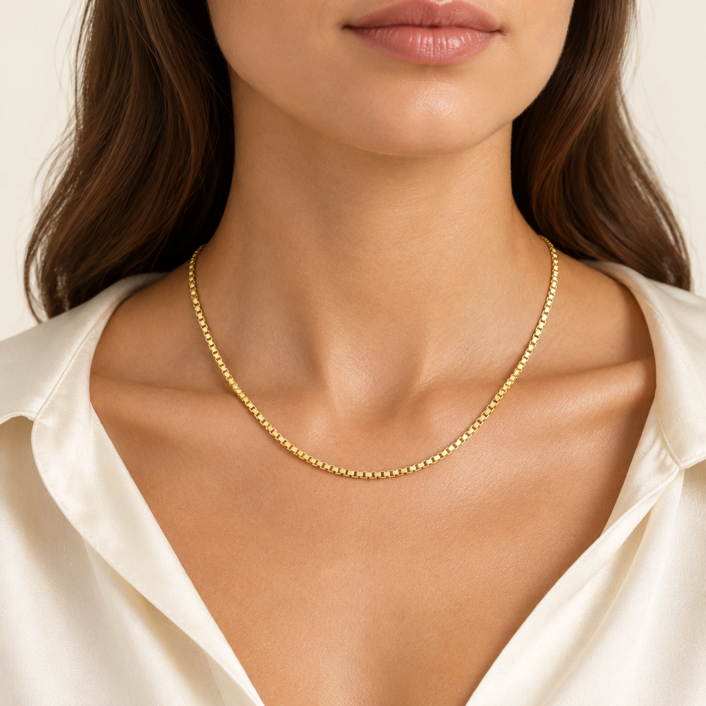 Catena veneziana oro giallo 18kt 40cm mis. 10 indossato