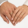 Coppia con fedi classiche F7N Ø 5mm in oro giallo 18kt