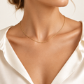 Girocollo fune laser oro giallo 18kt 2,1mm 40cm indossato