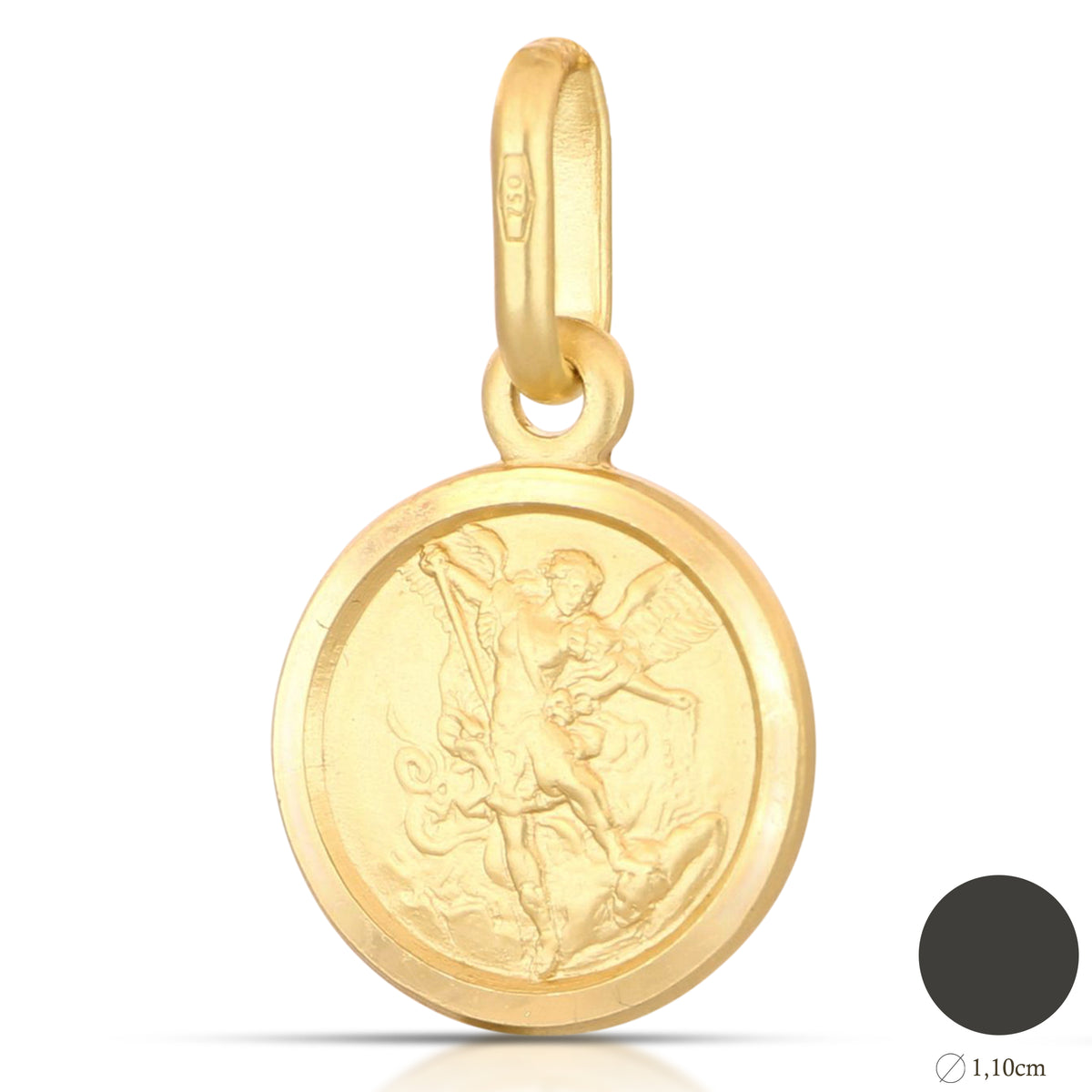 Medaglia San Michele Arcangelo mis. 1 oro giallo 18kt Ø 1,1cm