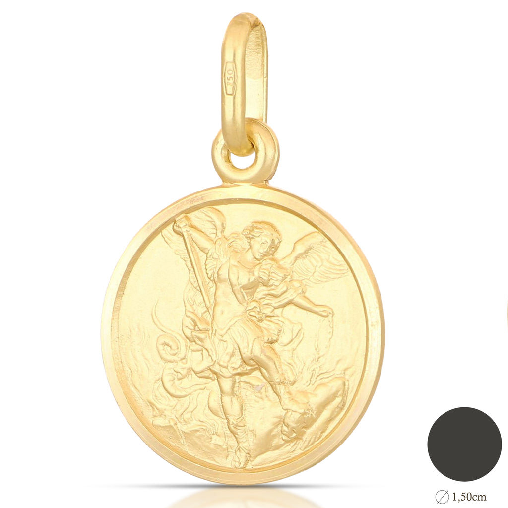 Medaglia San Michele Arcangelo mis. 3 oro giallo 18kt Ø 1,5cm